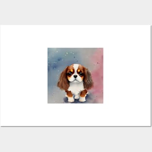 Cute Cavalier King Charles Spaniel Dog Puppy Art 2 Posters and Art